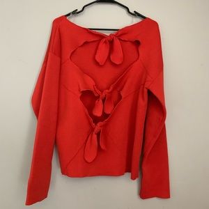 Long sleeve tie back top